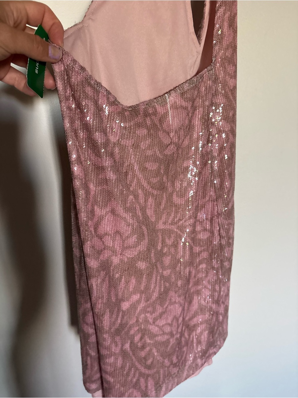 Motel Rocks Pink Sequin Slip Dress - Picture 5 of 8